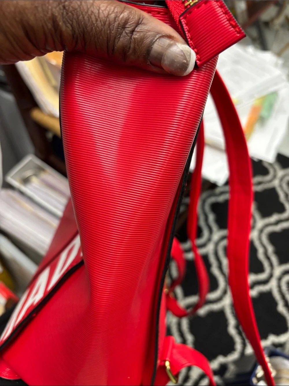 Steve Madden Red Logo back pack/laptop Tote - Pristine, no call out - NWT#020